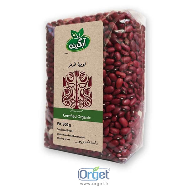 لوبیا قرمز 900 گرم ارگانیک آبگینه 