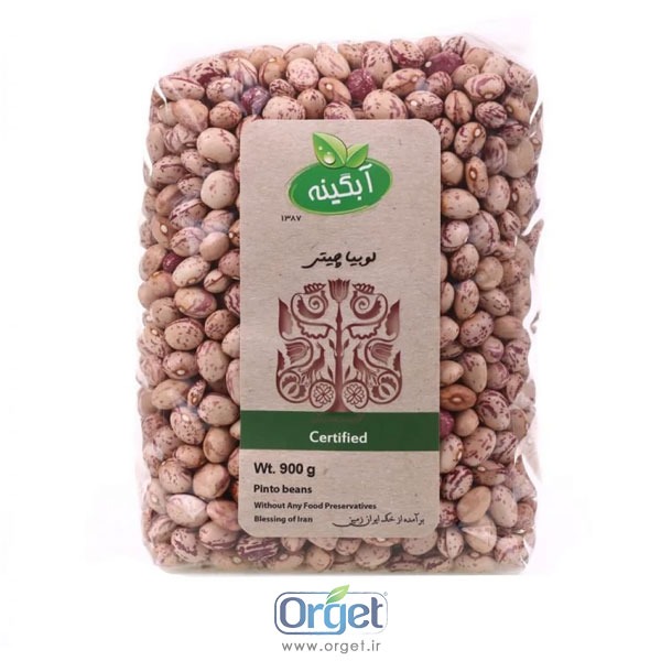 لوبیا چیتی 900 گرم آبگینه