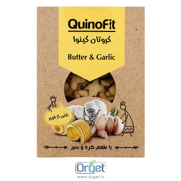 کروتان کینوا با طعم سیر و کره کینو فیت کروتان کینوا با طعم سیر و کره کینو فیت