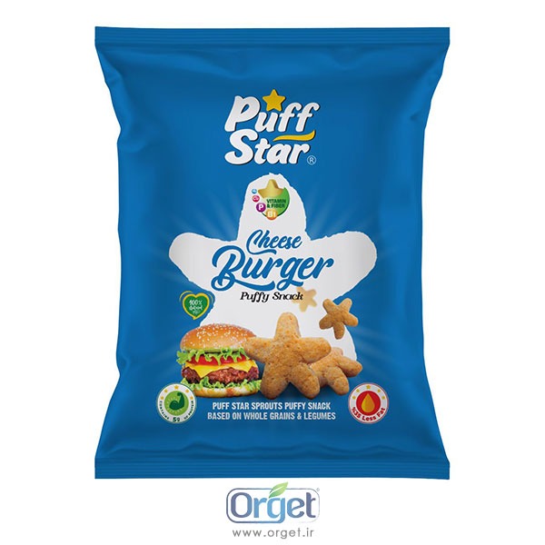 پف استار اسنک چیز برگر وگان