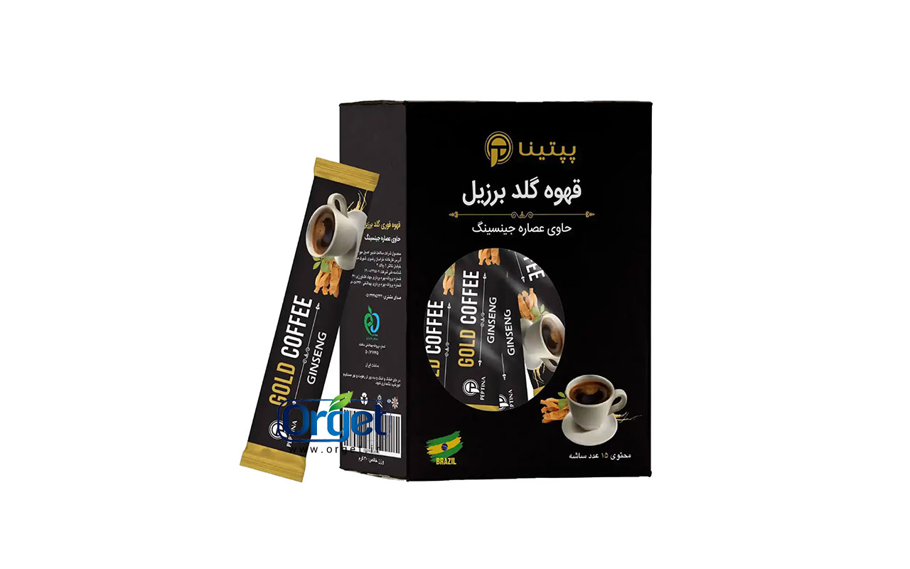 قهوه گلد برزیل با جنسینگ ساشه 10 عددی پپتینا